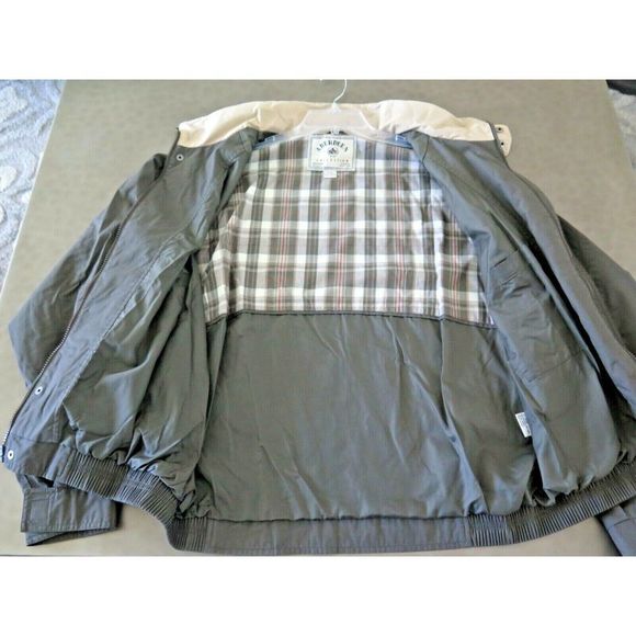 Aberdeen Collection Mens Sz L Olive Green Bomber Jacket w/Hood Cotton Blend EUC - Picture 5 of 9